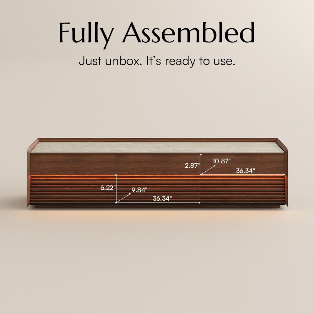 Fluted Walnut Plywood TV Stands