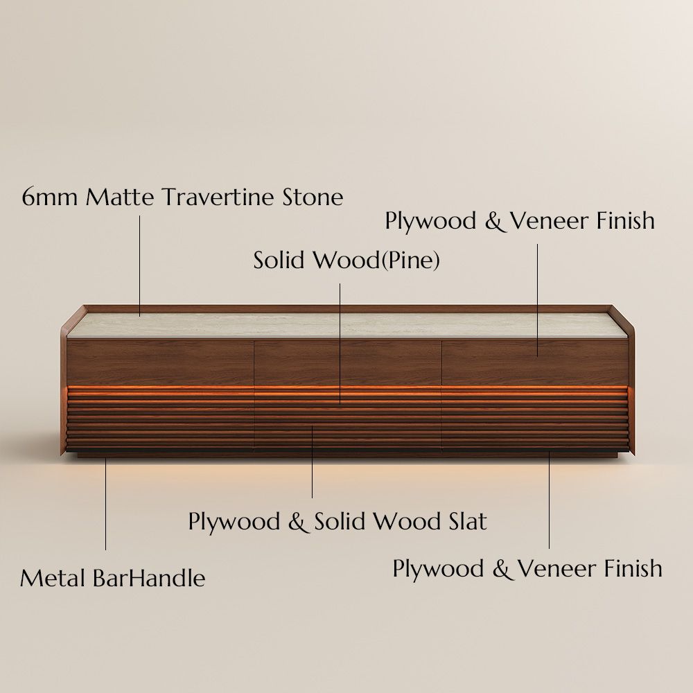 Large Walnut Plywood TV Stands