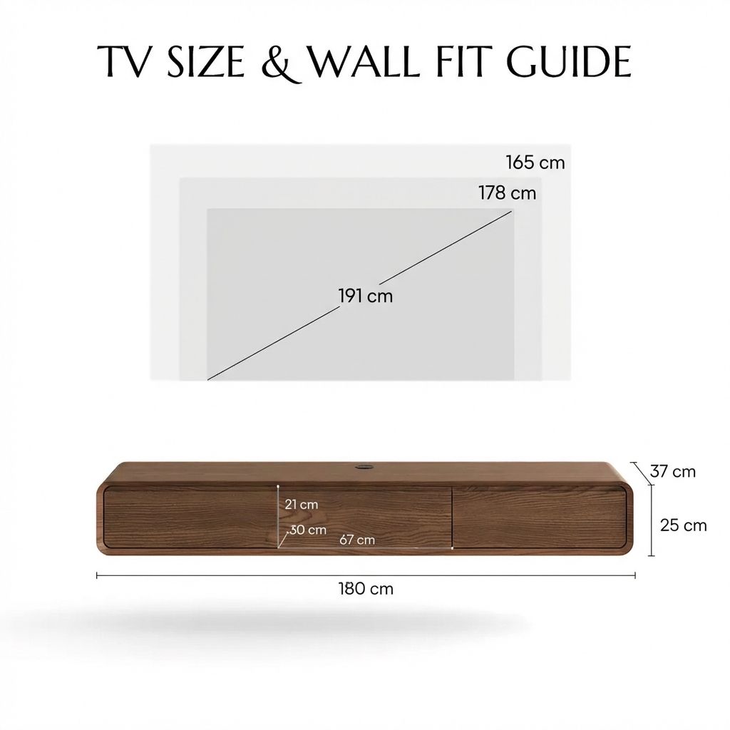 Floating Dark Wood MDF TV Stands
