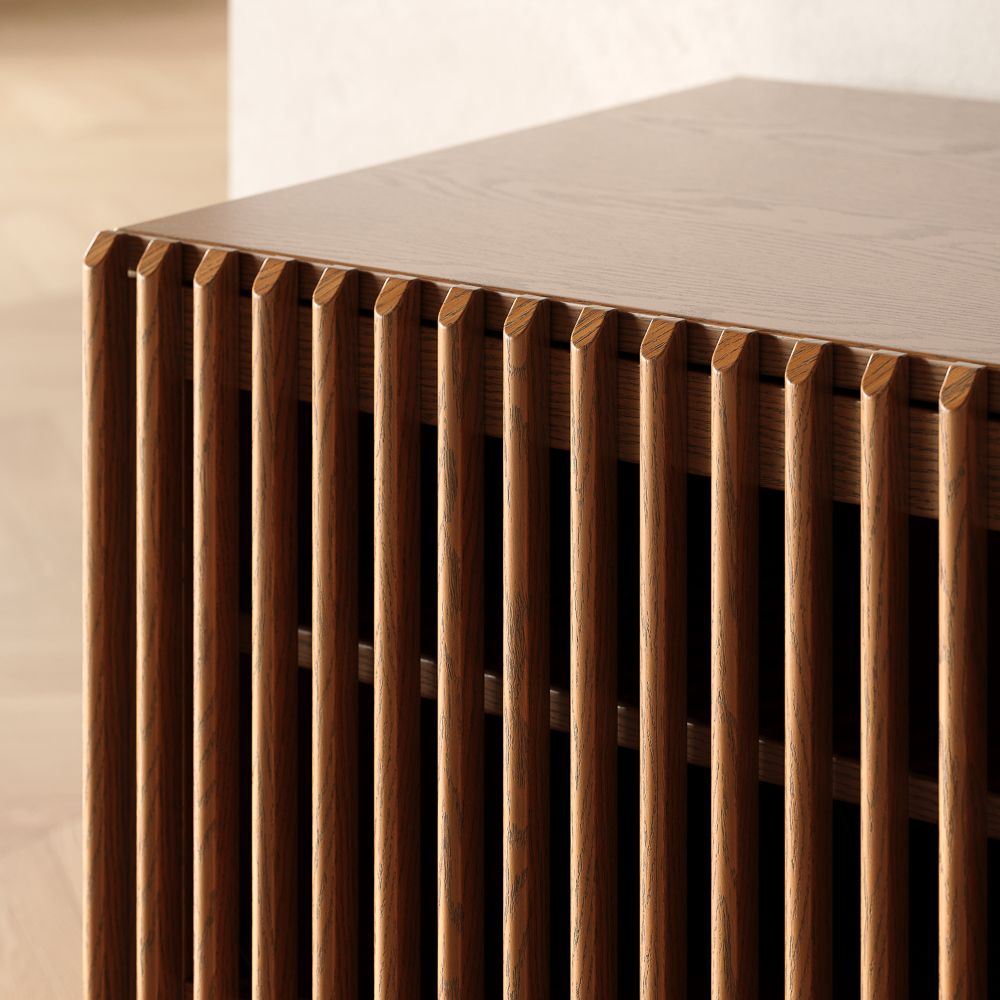 Scandinavian Walnut Plywood TV Stands