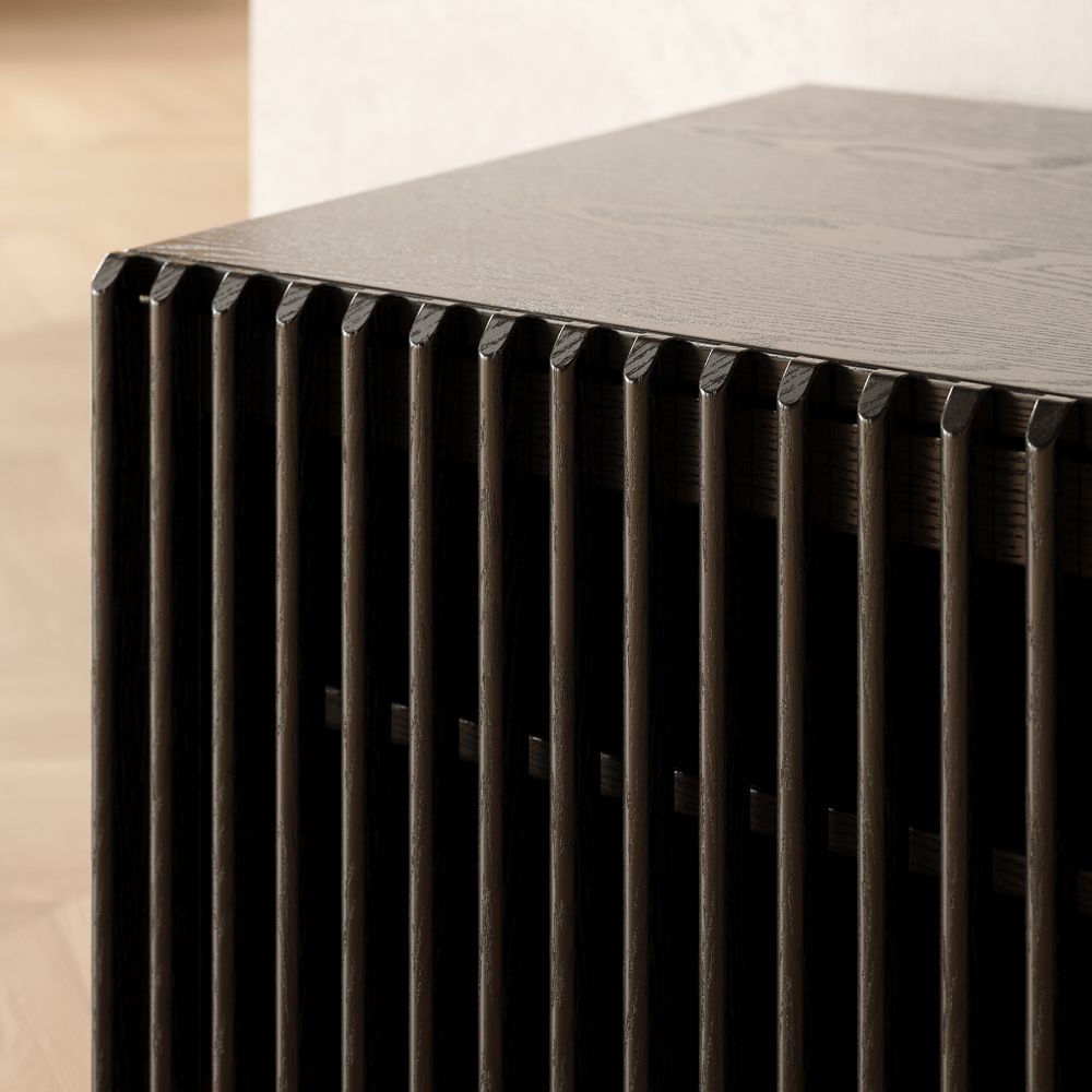 with Shelves Black Plywood TV Stands