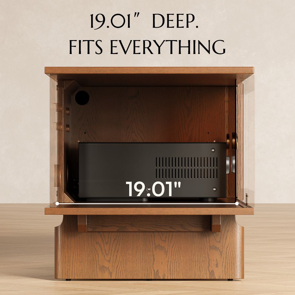 with Glass Door Walnut Plywood TV Stands