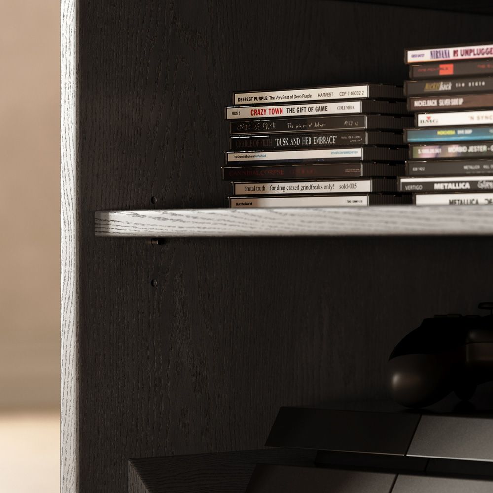 Scandinavian Black Plywood TV Stands