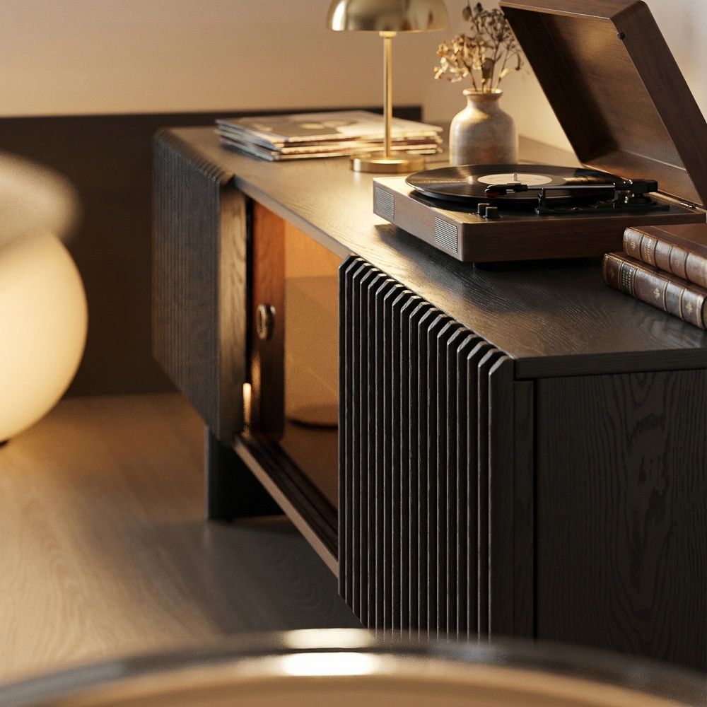 Perfect for 65 Inch TV Black Plywood TV Stands