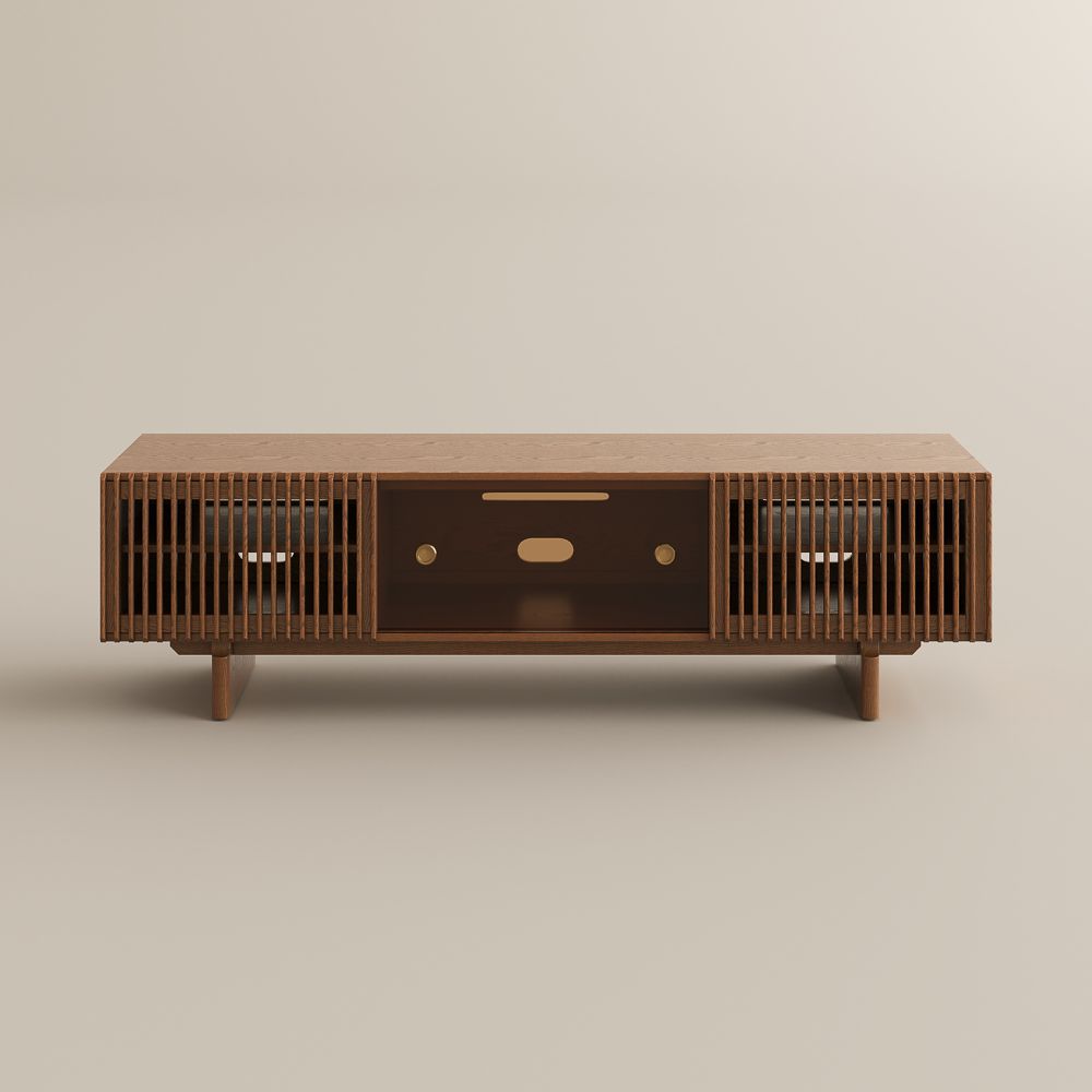 Perfect for 75 Inch TV Walnut Plywood TV Stands