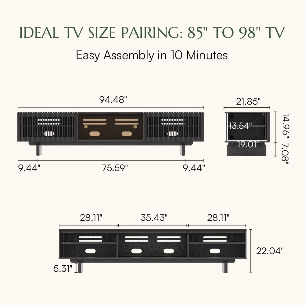 Glass Cabinet Door Black Plywood TV Stands