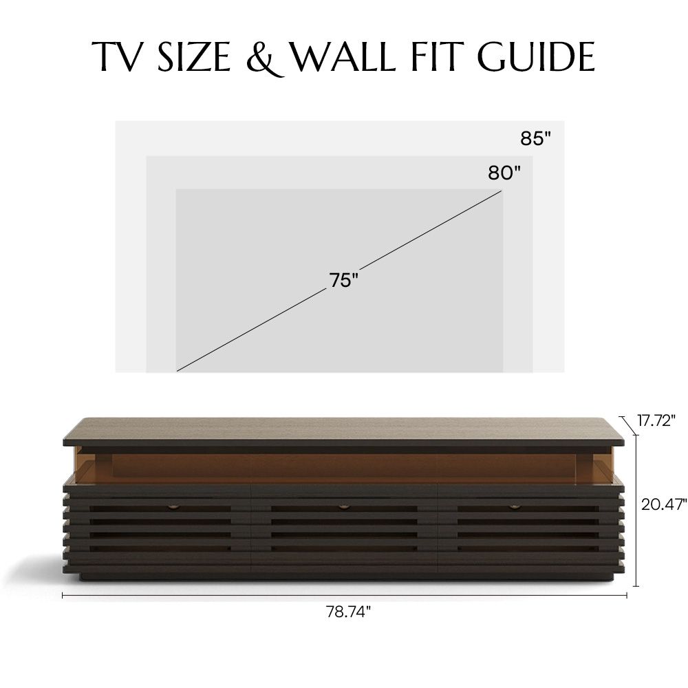 Adjustable Black Engineered Wood TV Stands