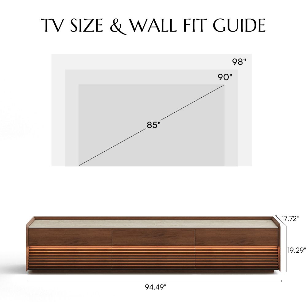 with LED Lights Walnut Plywood TV Stands