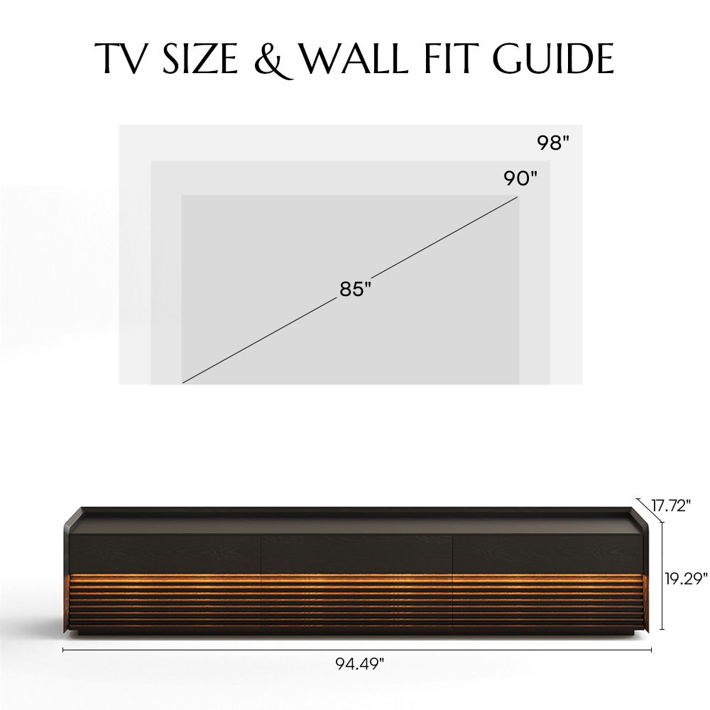 Fluted Black Plywood TV Stands