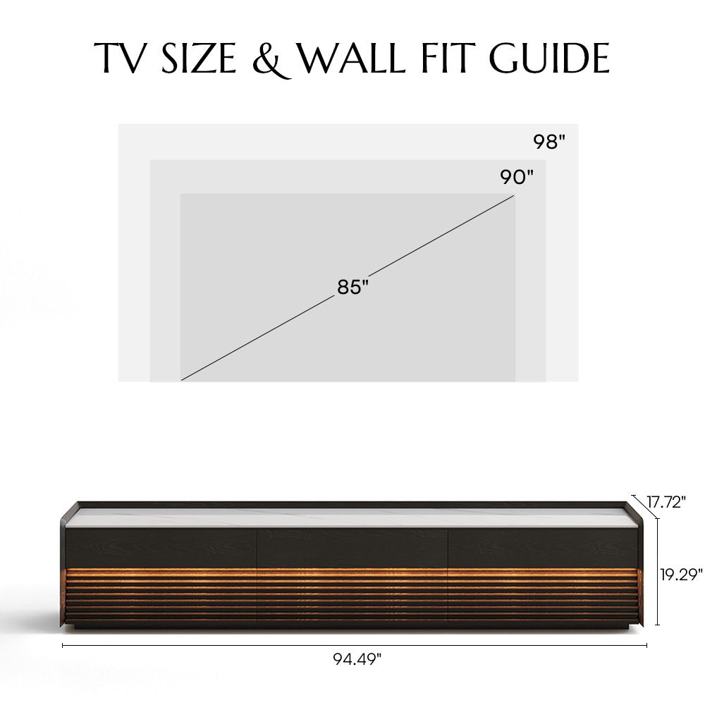 Large Glossy White & Black Plywood TV Stands