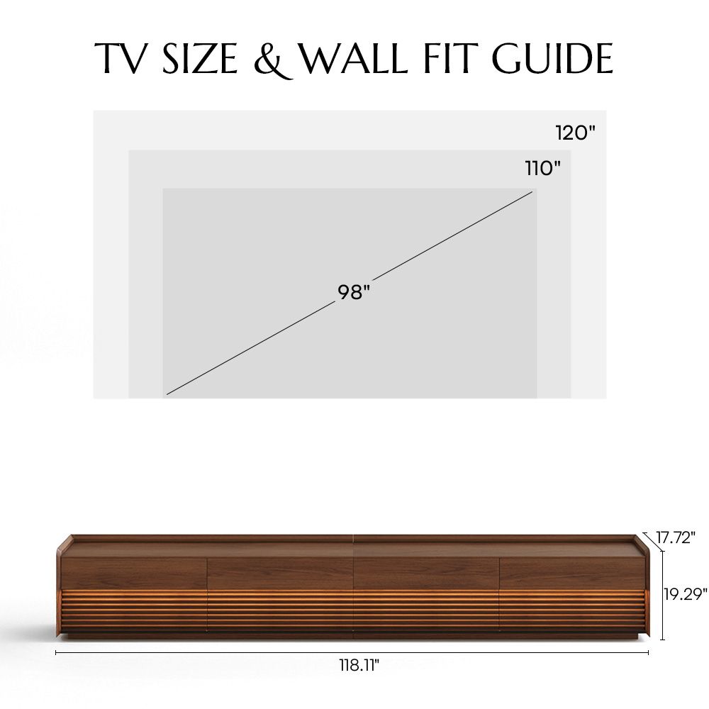 Bedroom Walnut Color Plywood TV Stands