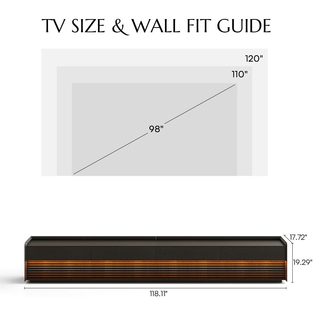 Long Black Plywood TV Stands