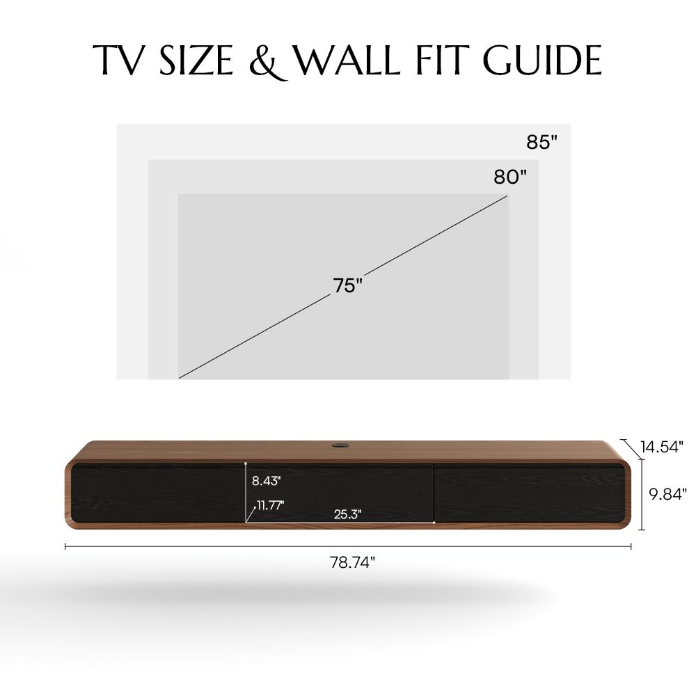 Long Dark Wood & Black MDF TV Stands