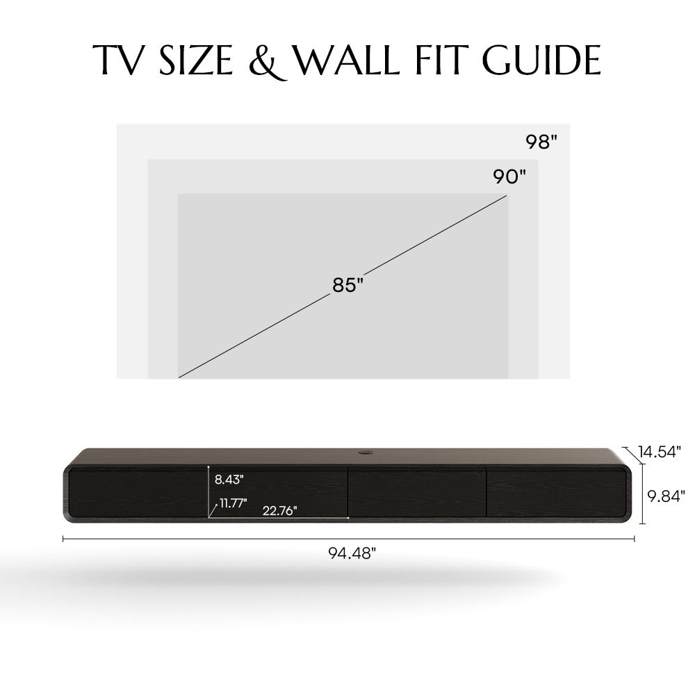 Floating Black MDF TV Stands