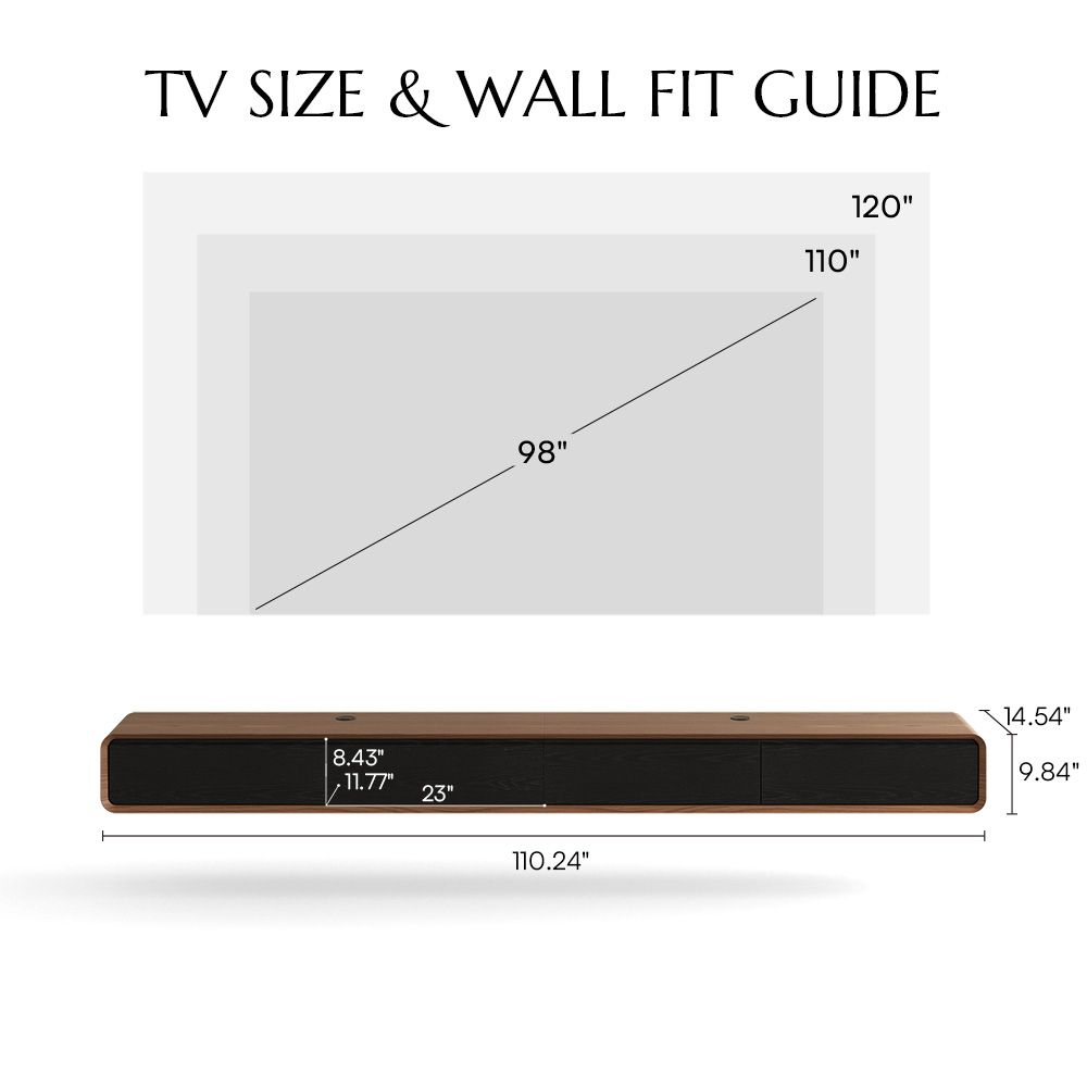 with Drawers Dark Wood & Black MDF TV Stands