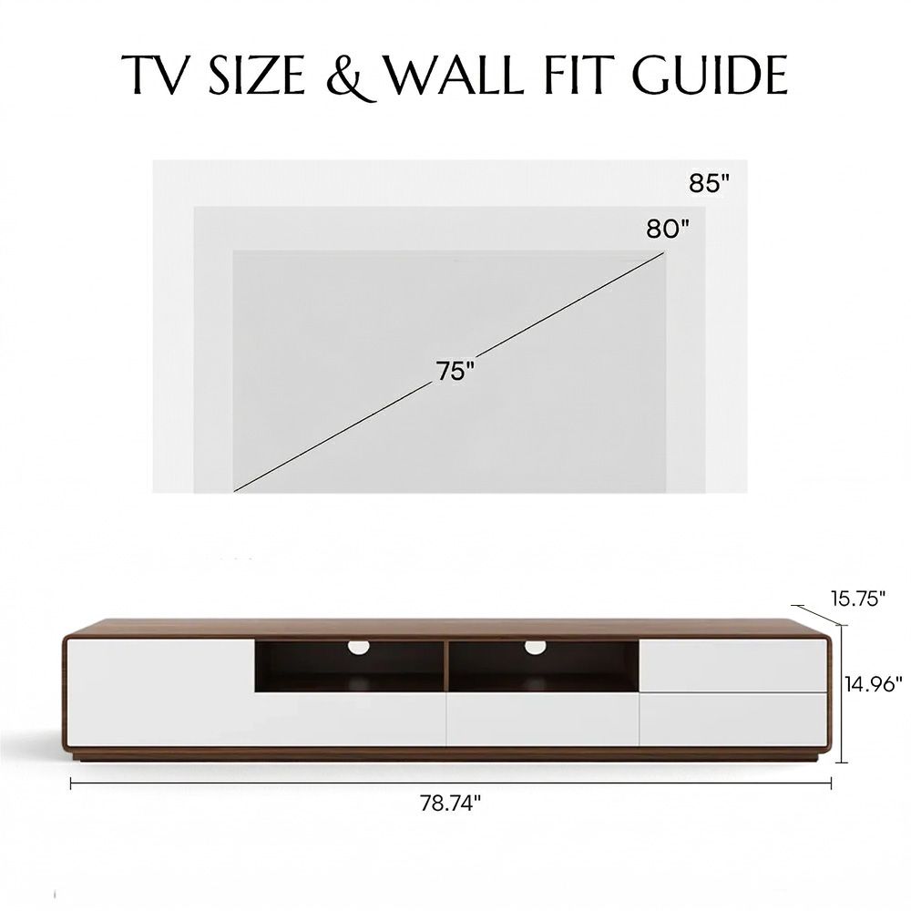 with LED Lights Dark Wood & White MDF TV Stands