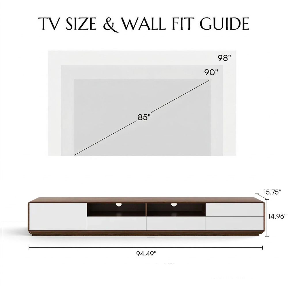 with Storage Dark Wood & White MDF TV Stands