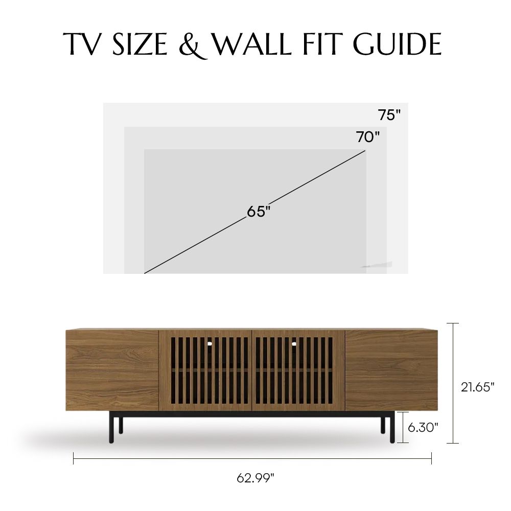 with Storage Walnut Color MDF TV Stands