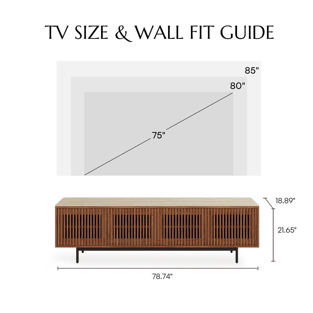 with Travertine Stone Top Walnut Color MDF TV Stands