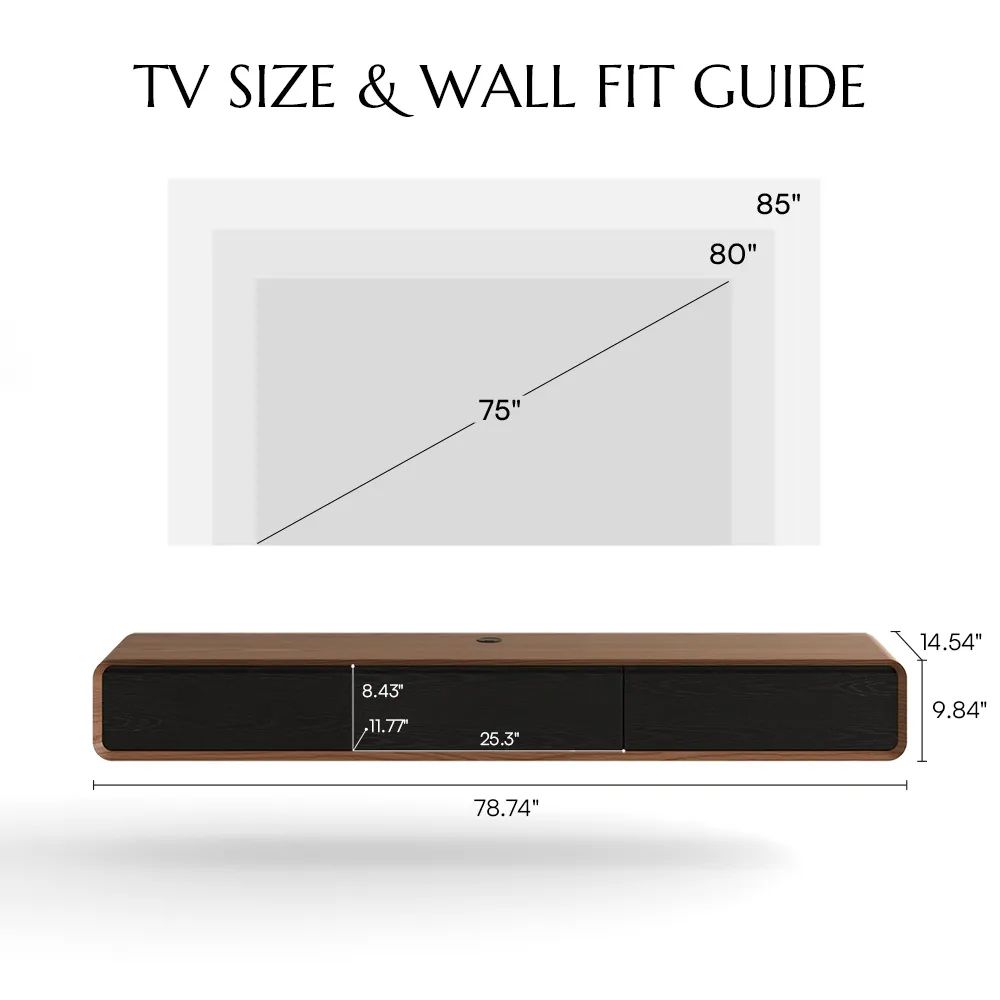 Minimalist Dark Wood & Black MDF TV Stands