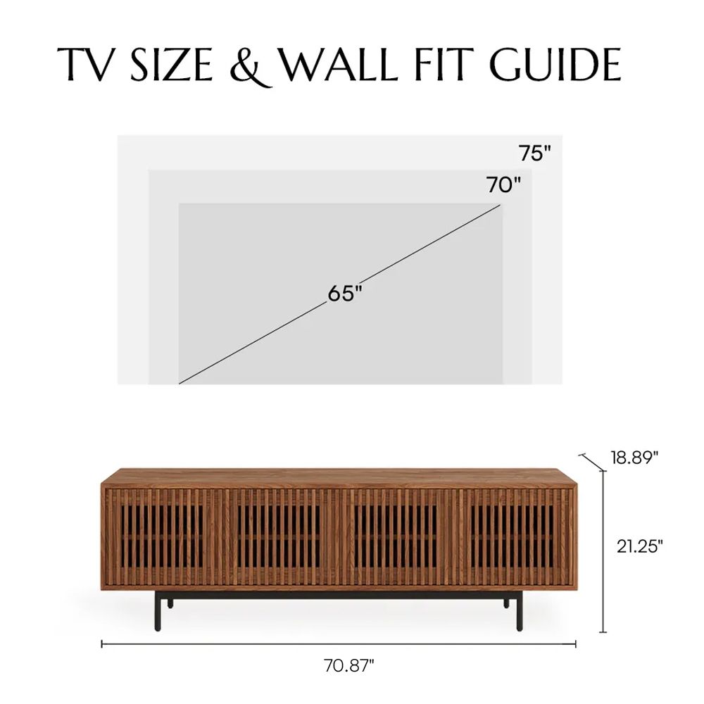 with Shelves Walnut Color MDF TV Stands