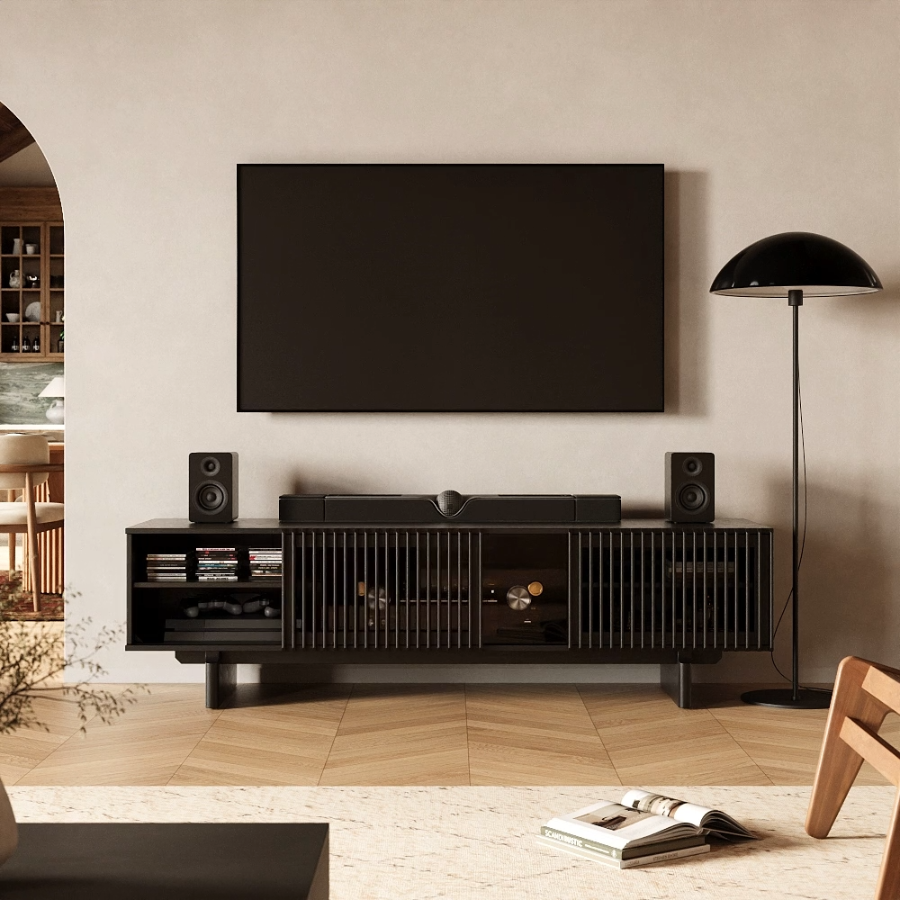 Arboren Black Plywood TV Stands