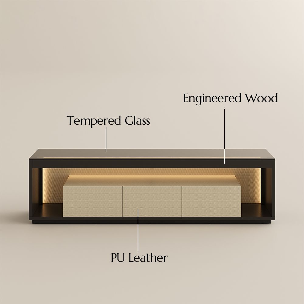 On the Ground Beige+Dark Gray Engineered Wood TV Stands