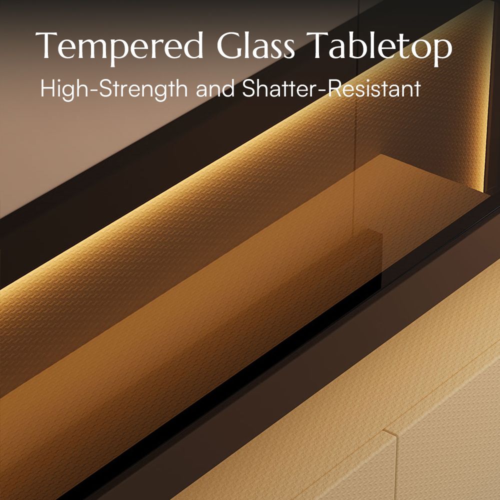 Modern Beige+Dark Gray Engineered Wood TV Stands