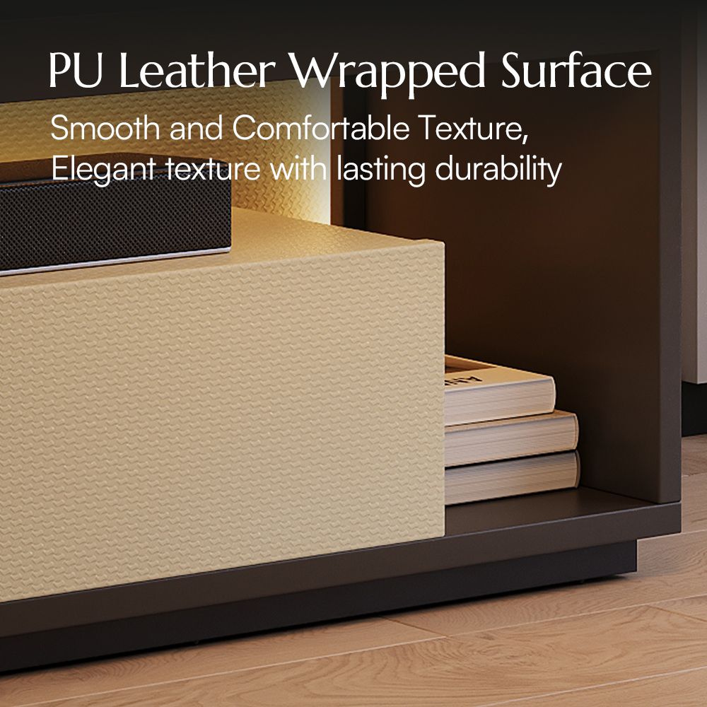 with Light Beige+Dark Gray Engineered Wood TV Stands