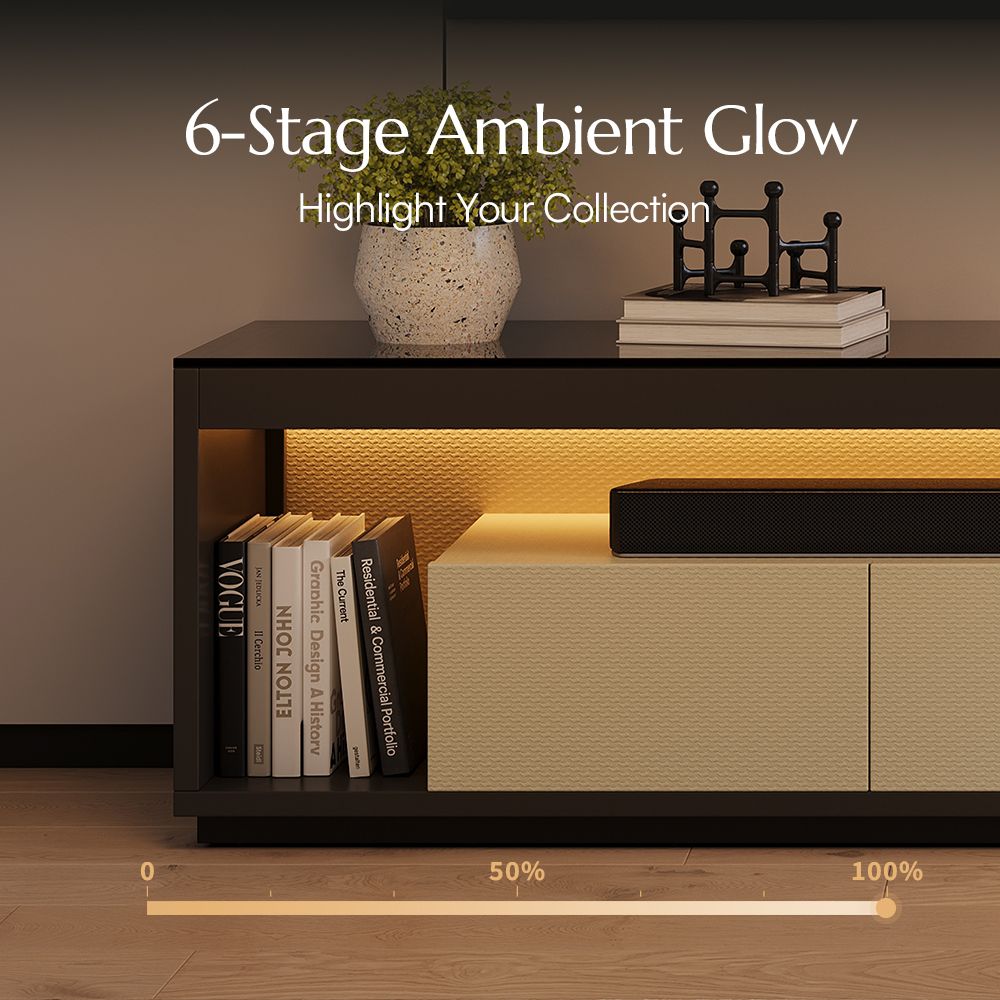 Living Room Beige+Dark Gray Engineered Wood TV Stands