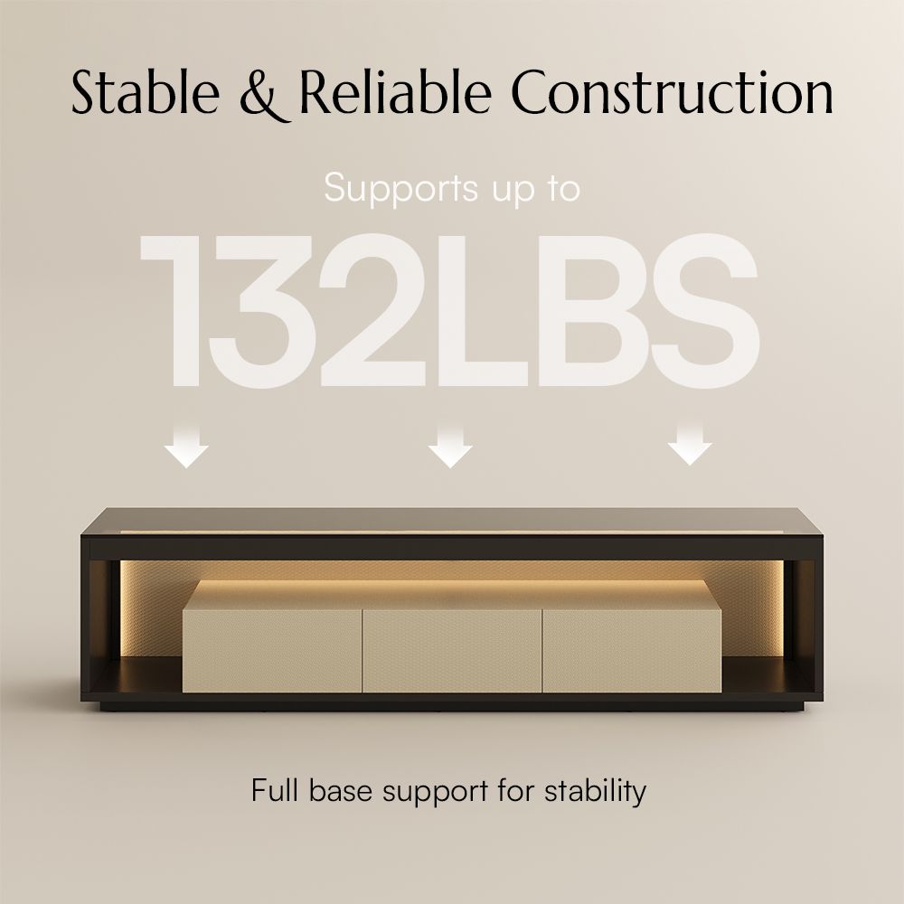 Modern Beige+Dark Gray Engineered Wood TV Stands