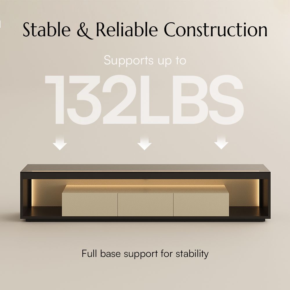 Beige+Dark Gray Engineered Wood TV Stands