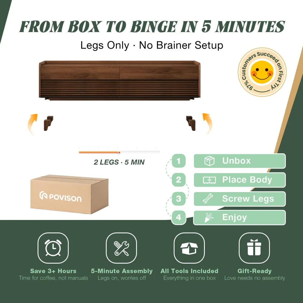 with Storage Walnut Color TV Stands