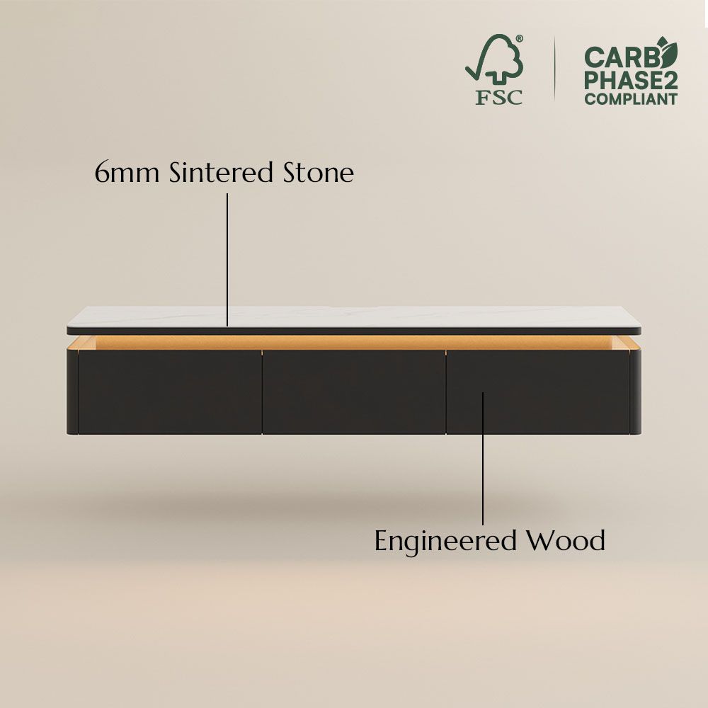 with Cabinets White & Black TV Stands