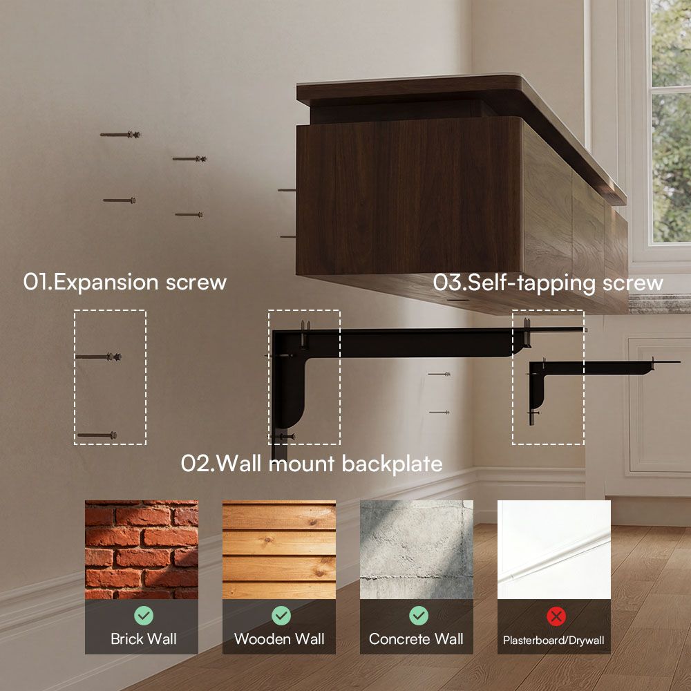 Floating Walnut Color TV Stands