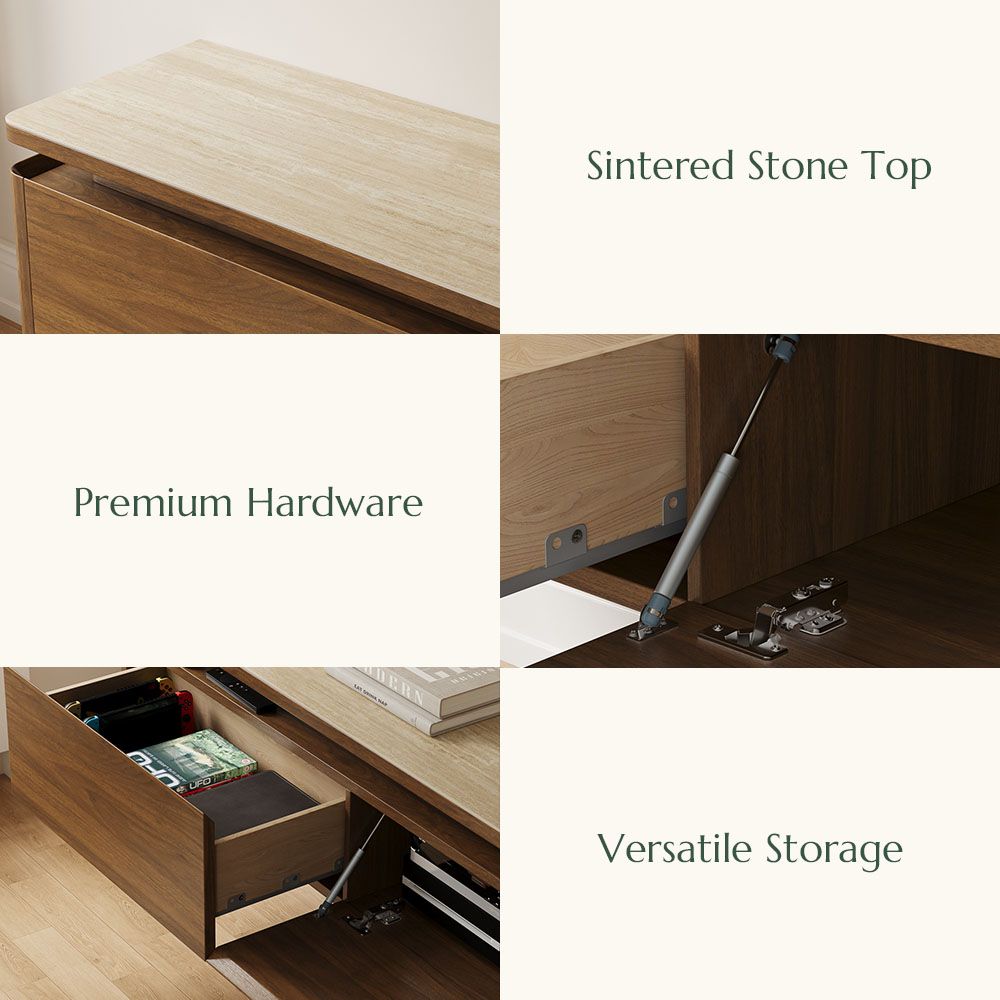 Floating Walnut Color TV Stands