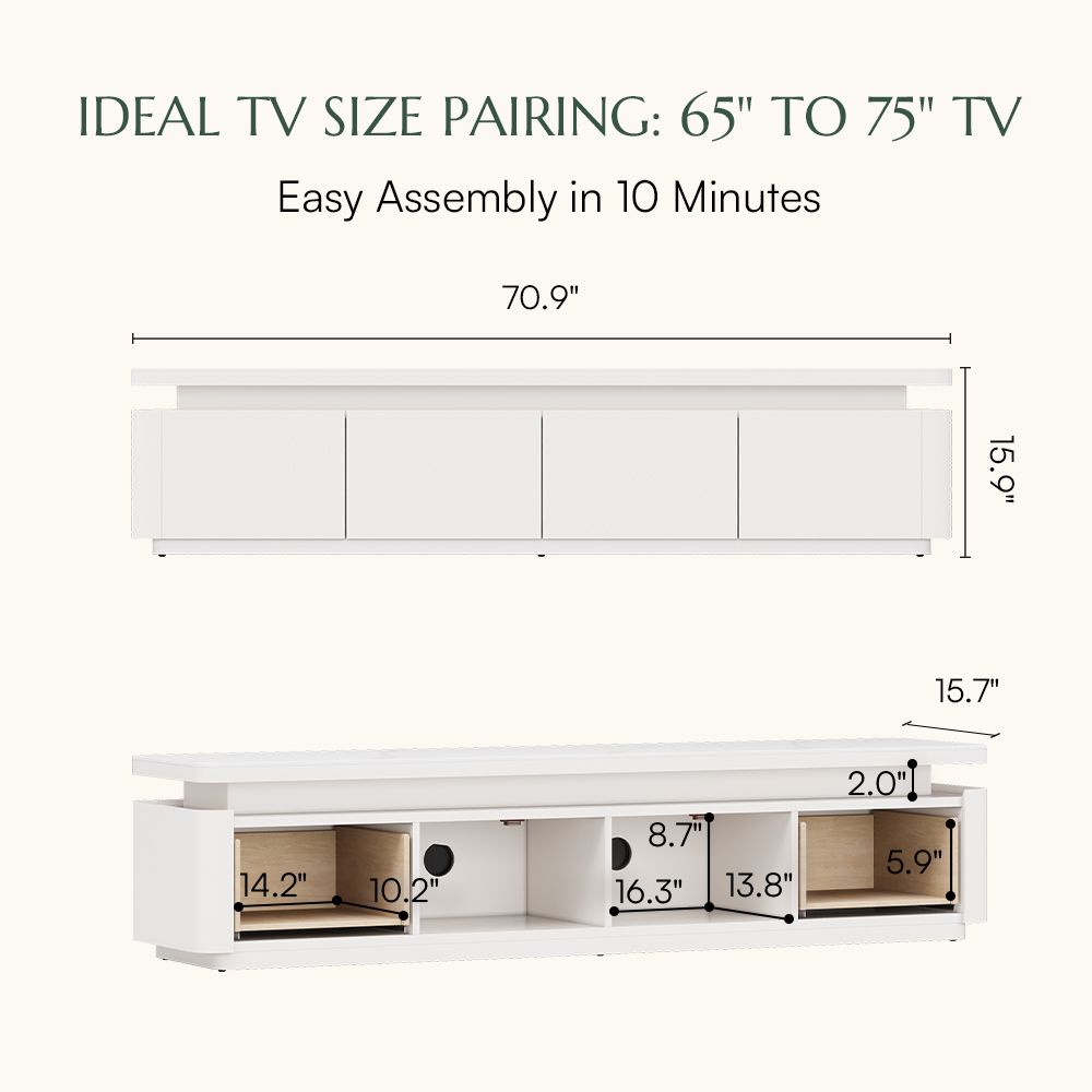 Mid Century Modern White MDF TV Stands