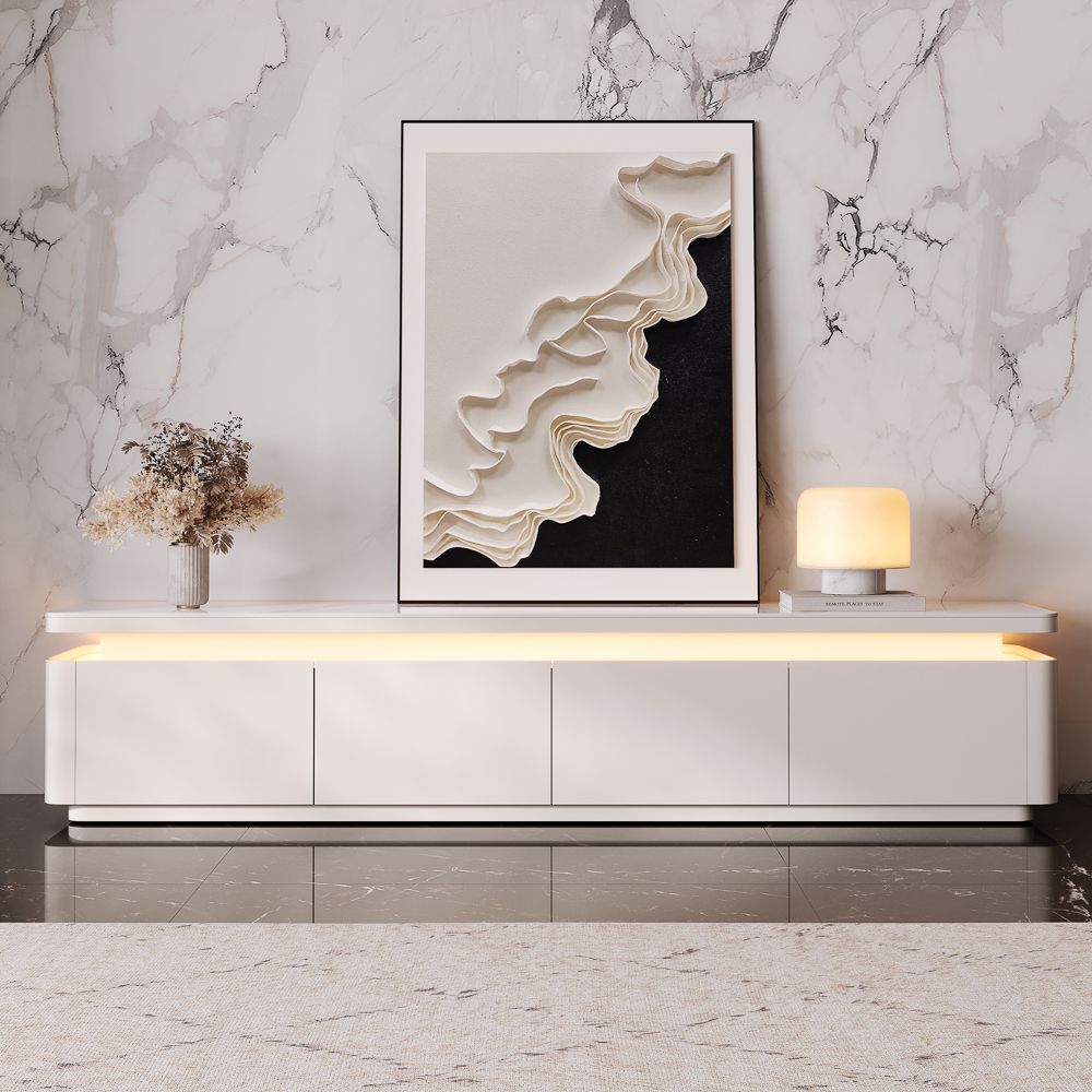 Sintered Stone White MDF TV Stands