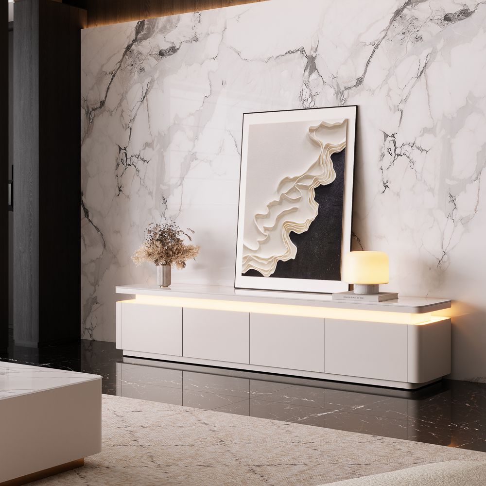 with Cabinets White MDF TV Stands