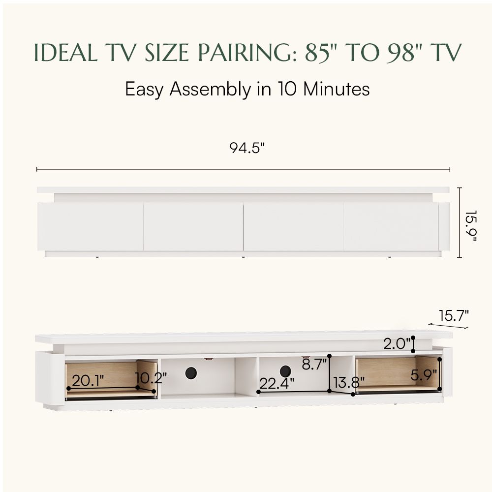 with Drawers White MDF TV Stands