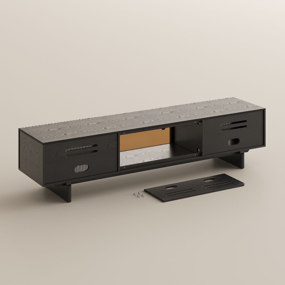 Mid Century Modern Black Plywood TV Stands