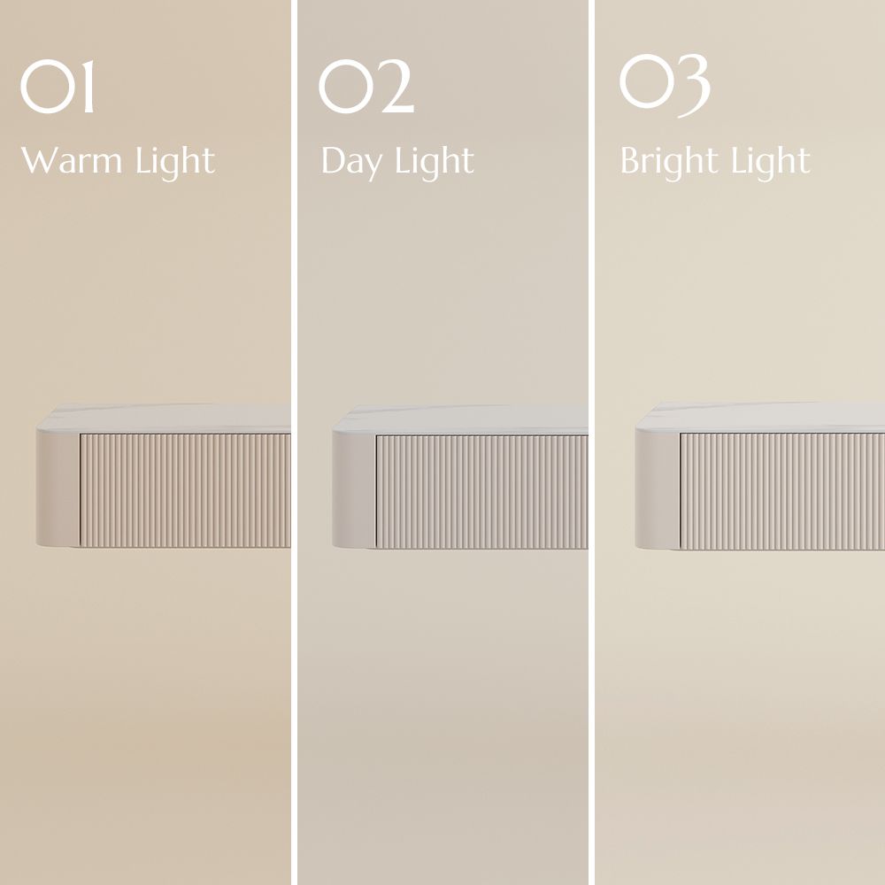 Floating Beige Glossy Sintered Stone TV Stands