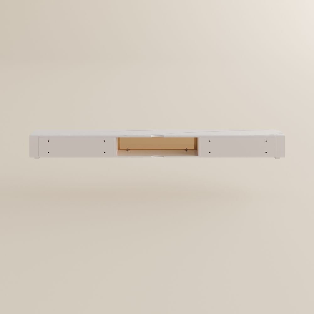 FLOAT Beige Glossy Sintered Stone TV Stands