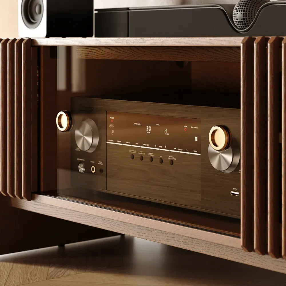 Perfect for 75 Inch TV Walnut Color Plywood TV Stands