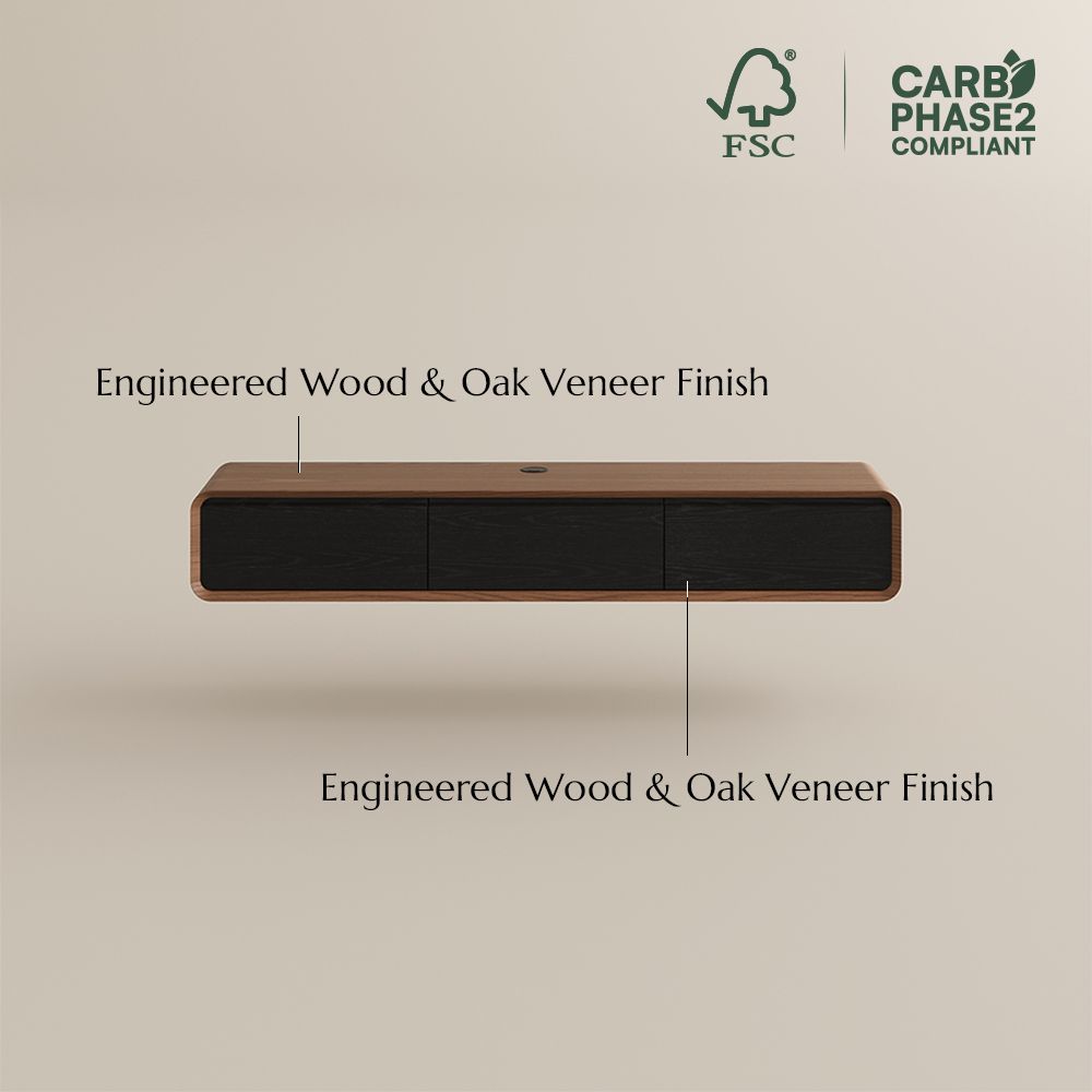 Perfect for 55 Inch TV Dark Wood & Black MDF TV Stands