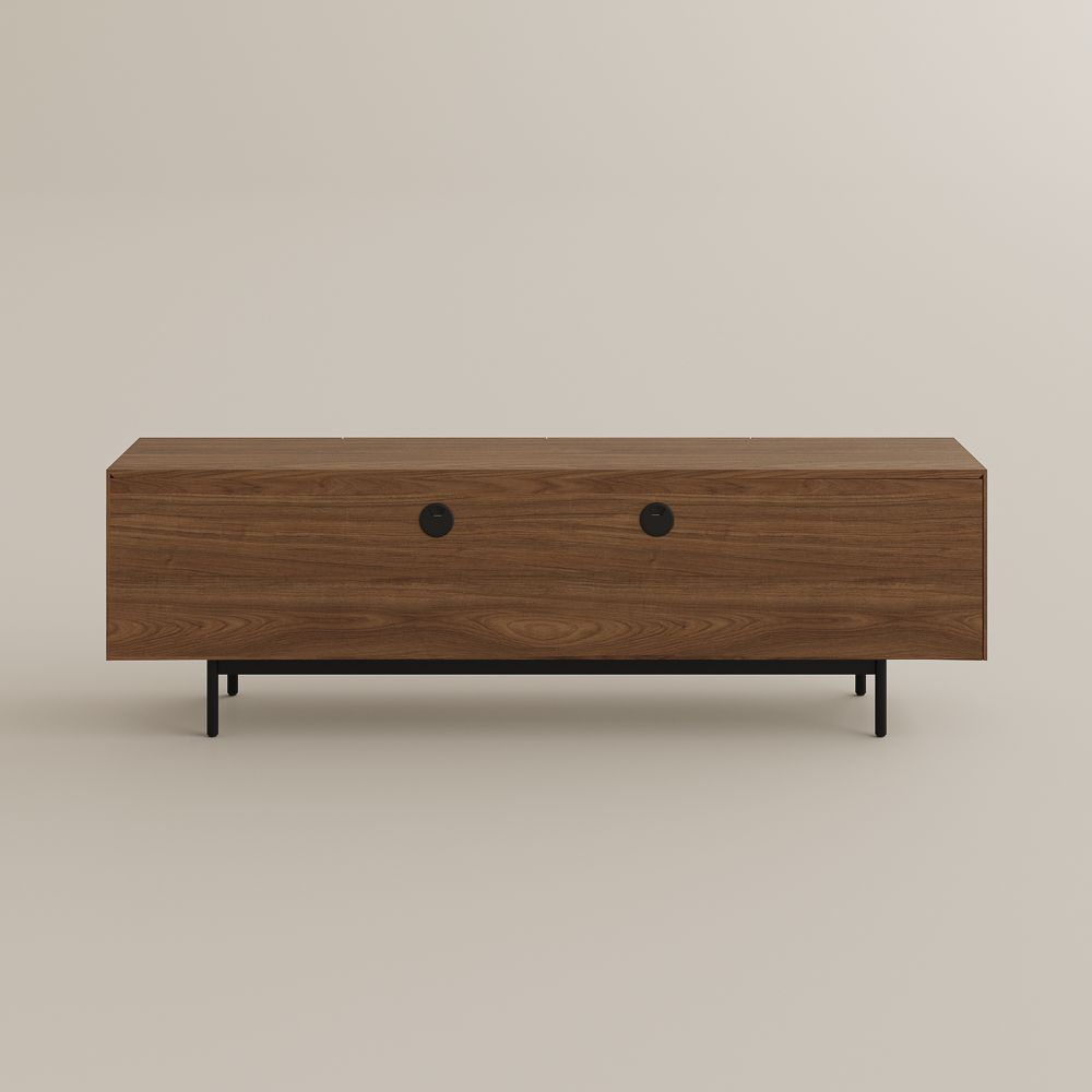 with Doors Walnut Color MDF TV Stands