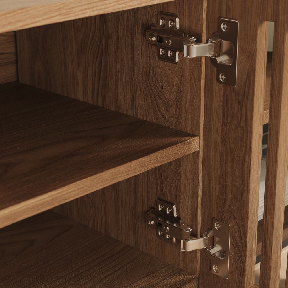 Perfect for 65 Inch TV Walnut Color MDF TV Stands