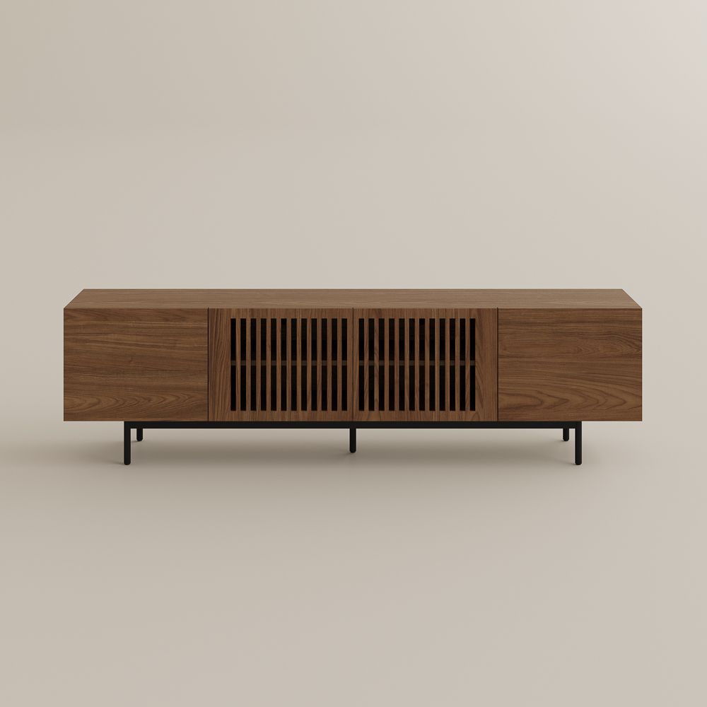 Perfect for 75 Inch TV Walnut Color MDF TV Stands
