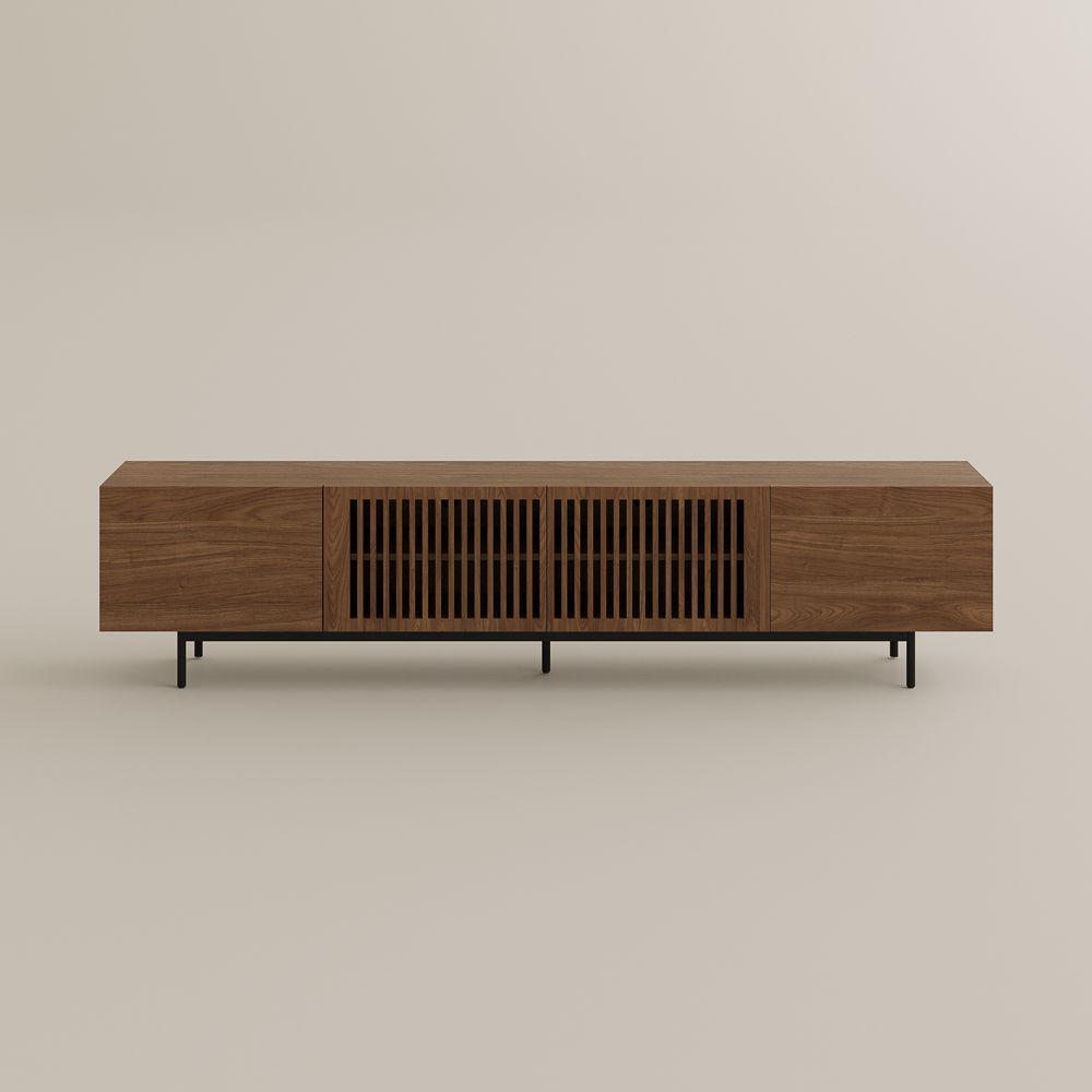 Perfect for 85 Inch TV Walnut Color MDF TV Stands