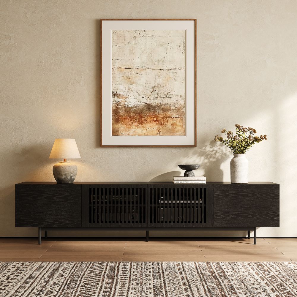 with Storage Black MDF TV Stands